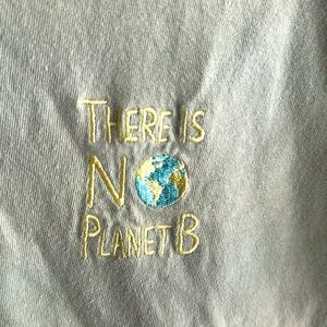 Comfort colors men’s T-shirt size medium embroidered There is No Planet B